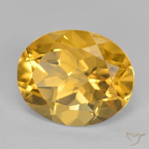 Citrino Naranja dorado intenso natural de 3.52 ct, Ovalada, VVS-VS