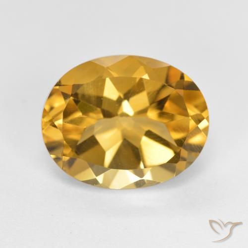 3.91ct Natural Dorado intenso Citrino, Ovalada, VVS