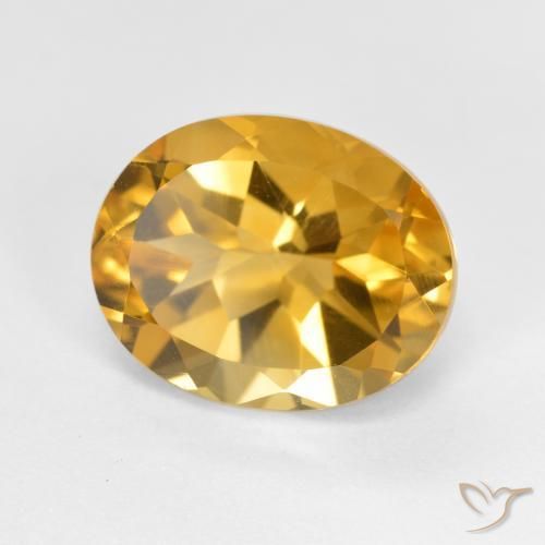 Citrino Dorado intenso natural de 3.91 ct, Ovalada, VVS