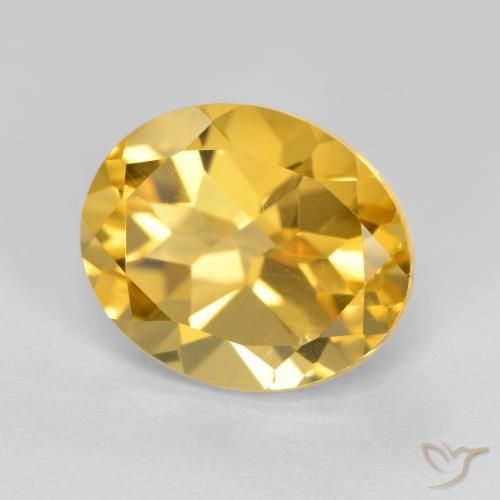 Citrino Dorado medio natural de 3.81 ct, Ovalada, VVS