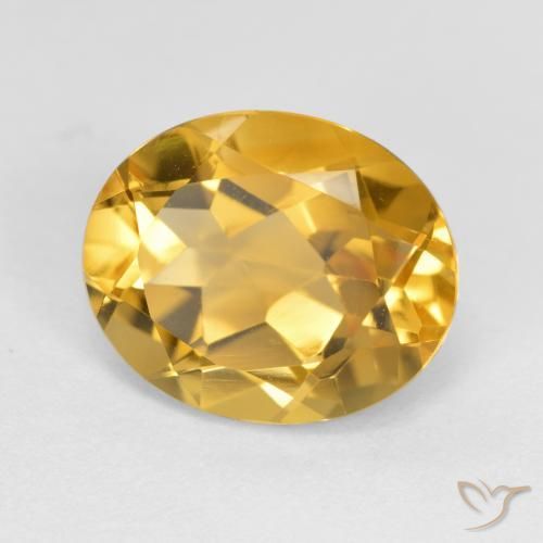 Citrino Dorado medio natural de 3.59 ct, Ovalada, VVS