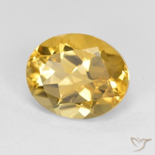 Citrino Dorado medio natural de 3.56 ct, Ovalada, VVS