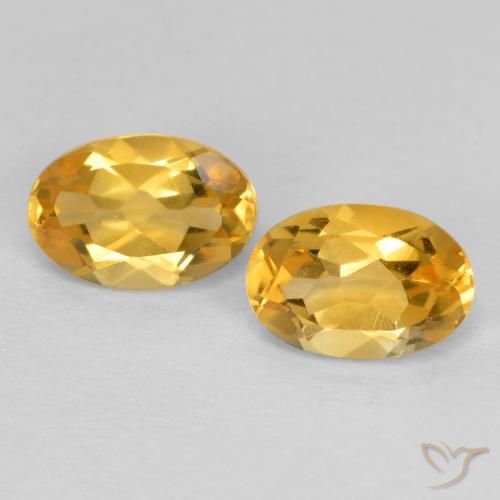 0.82ctw Natural Naranja dorado intenso Citrino, Ovalada, VVS-VS