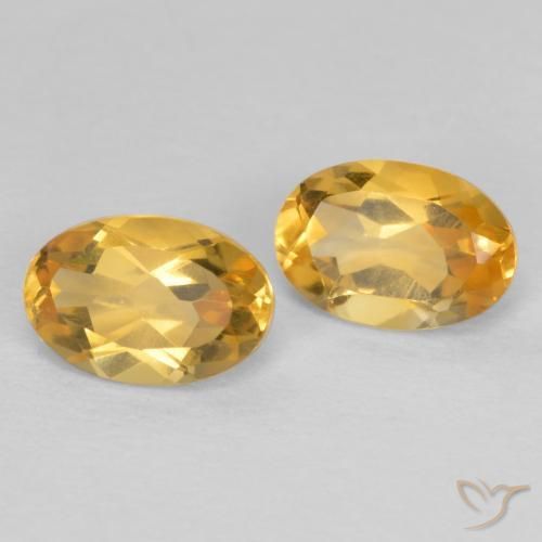 Gemas de Citrino Naranja dorado intenso natural de 0.82 ct, Ovalada, VVS-VS