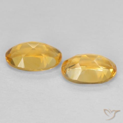 Gemas de Citrino Naranja dorado intenso natural de 0.82 ct, Ovalada, VVS-VS