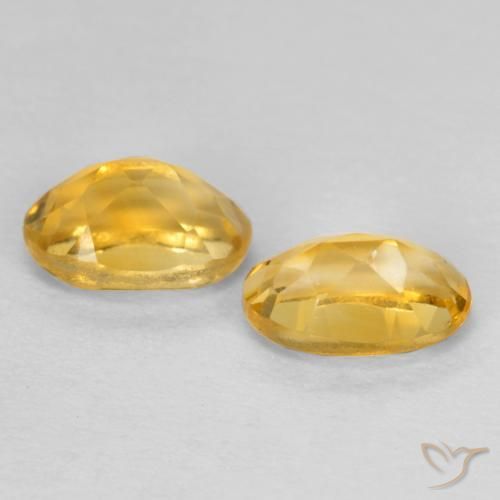 Gemas de Citrino Dorado oscuro medio natural de 0.90 ct, Ovalada, VS