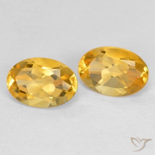 Gemas de Citrino Dorado medio natural de 0.85 ct, Ovalada, VVS-VS