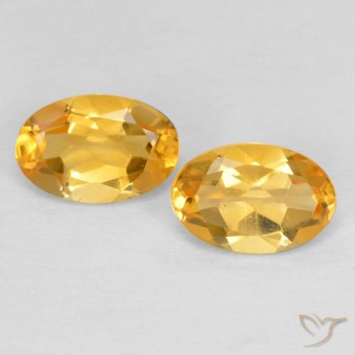 0.80ctw Natural Dorado oscuro medio Citrino, Ovalada, VVS-VS
