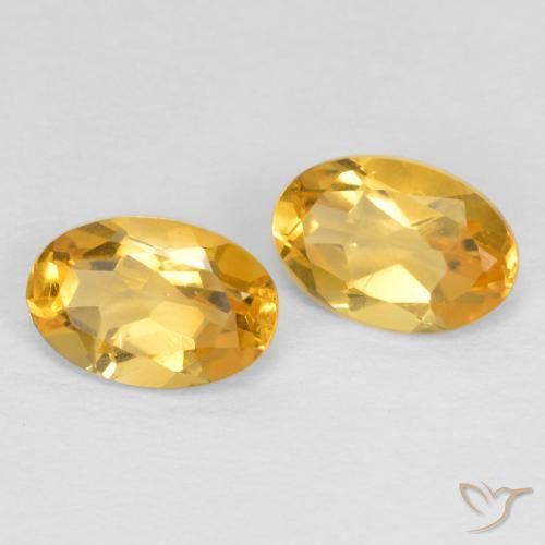 Gemas de Citrino Dorado oscuro medio natural de 0.80 ct, Ovalada, VVS-VS