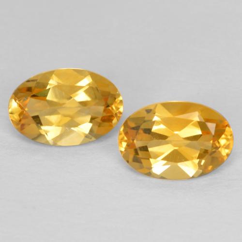 Gemas de Citrino Dorado oscuro medio natural de 0.83 ct, Corte Óvalo, VVS-VS