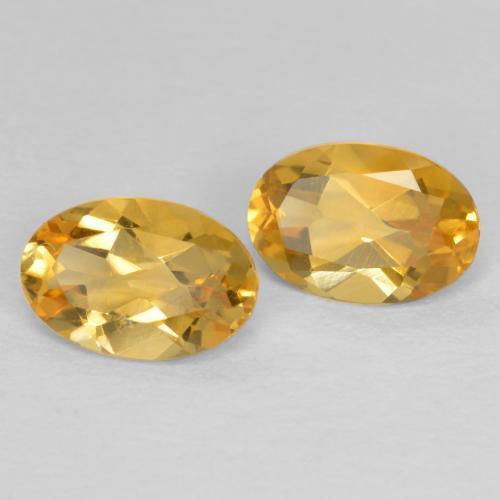 Gemas de Citrino Dorado oscuro medio natural de 0.83 ct, Corte Óvalo, VVS-VS