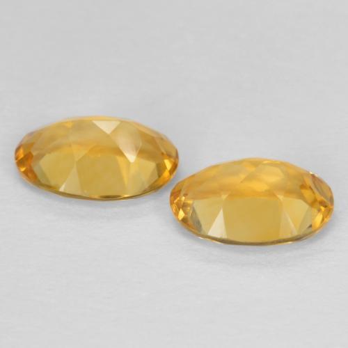 Gemas de Citrino Dorado oscuro medio natural de 0.83 ct, Corte Óvalo, VVS-VS