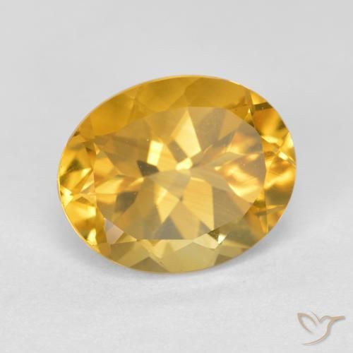 Citrino Dorado oscuro medio natural de 3.66 ct, Ovalada, VVS-VS