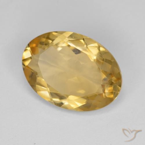 Citrino Naranja dorado intenso natural de 4.12 ct, Ovalada, VS