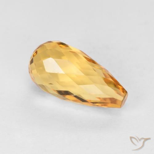 Citrino Dorado naranja natural de 2.99 ct, Corte Briolette, VVS-VS
