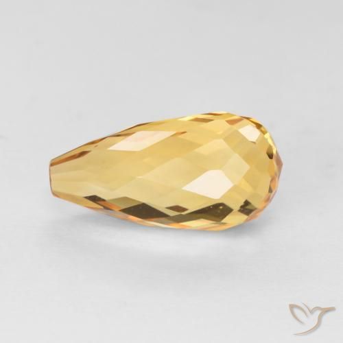 Citrino Dorado naranja natural de 2.99 ct, Corte Briolette, VVS-VS