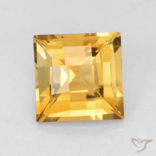 1.72ct Natural Dorado medio Citrino, Cuadrado, VVS