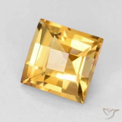 Citrino Dorado medio natural de 1.72 ct, Cuadrado, VVS