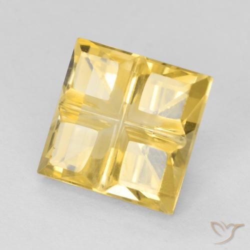 Citrino Amarillo dorado natural de 1.82 ct, Cuadrado, VS