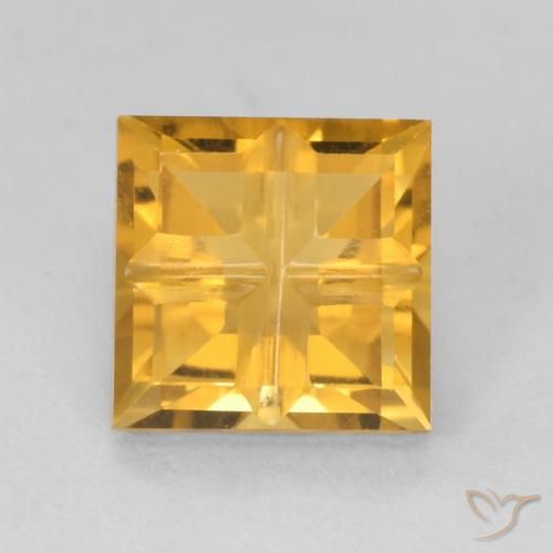 1.67ct Natural Dorado oscuro Citrino, Cuadrado, VS