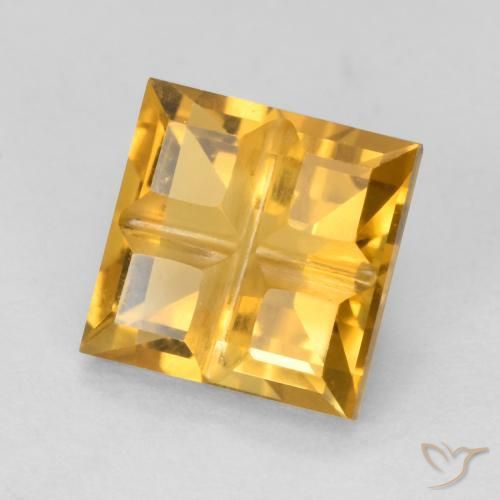 Citrino Dorado oscuro natural de 1.67 ct, Cuadrado, VS