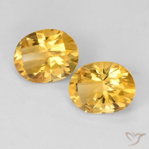 Gemas de Citrino Dorado medio natural de 4.82 ct, Ovalada, VVS-VS