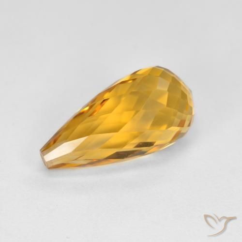 4.40ct Natural Dorado naranja Citrino, Corte Briolette, VVS-VS
