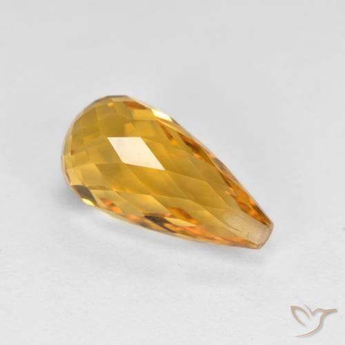 Citrino Dorado naranja natural de 4.40 ct, Corte Briolette, VVS-VS