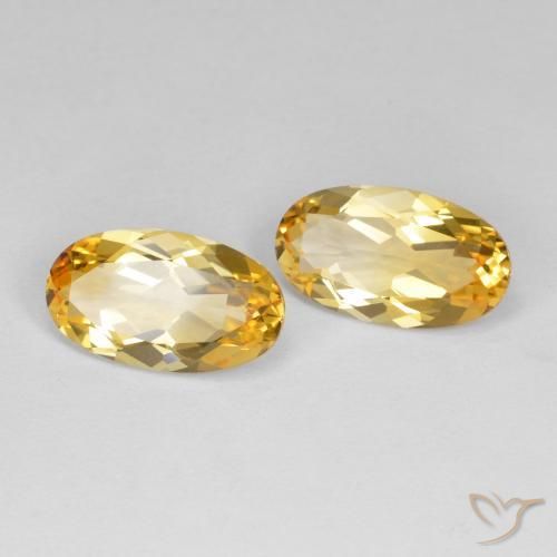 Gemas de Citrino Dorado medio natural de 7.02 ct, Ovalada, VVS