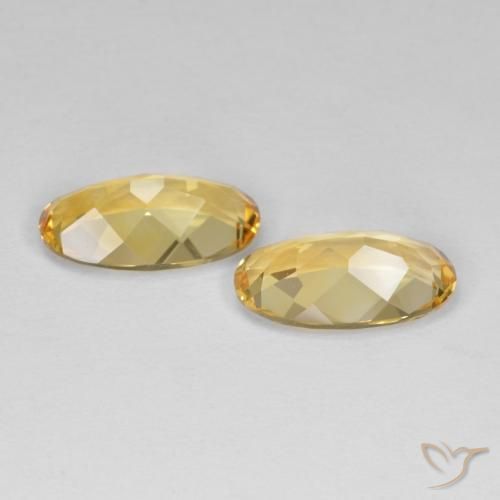 Gemas de Citrino Dorado medio natural de 7.02 ct, Ovalada, VVS