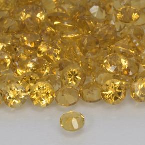 Citrino Naranja dorado natural de 0.17 ct, Corte Redondo, VVS-VS