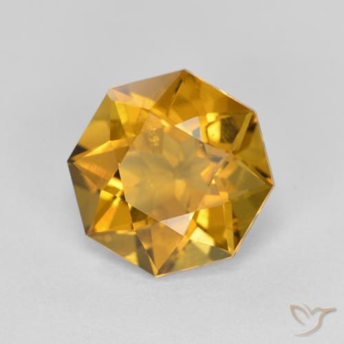Citrino Dorado marrón natural de 2.78 ct, Corte Octágono / Esmeralda, VS