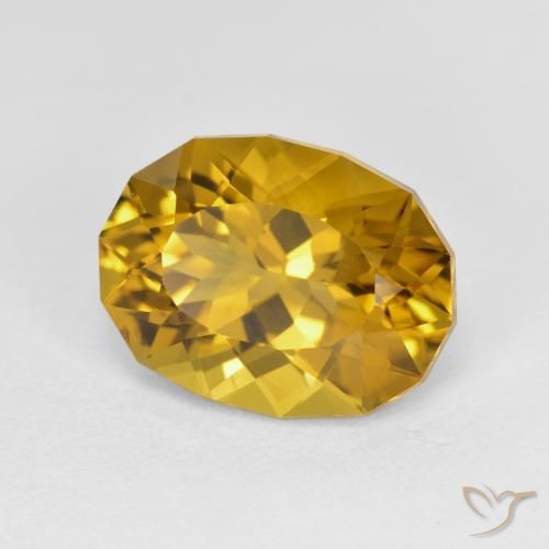 Citrino Dorado medio natural de 4.37 ct, Elegante, VS