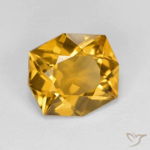 Citrino Dorado marrón natural de 3.11 ct, Elegante, VVS
