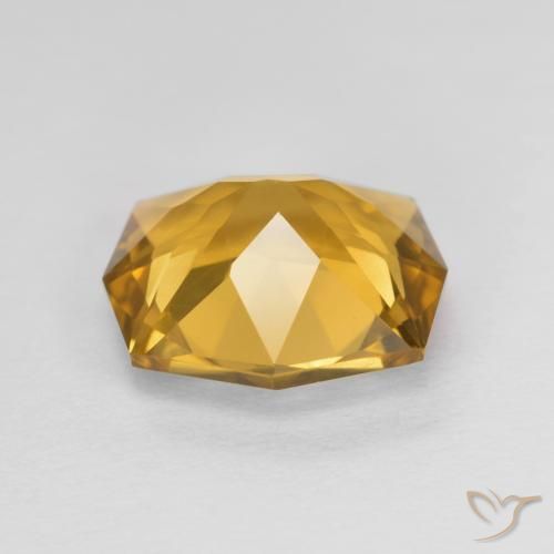 Citrino Dorado marrón natural de 3.11 ct, Elegante, VVS