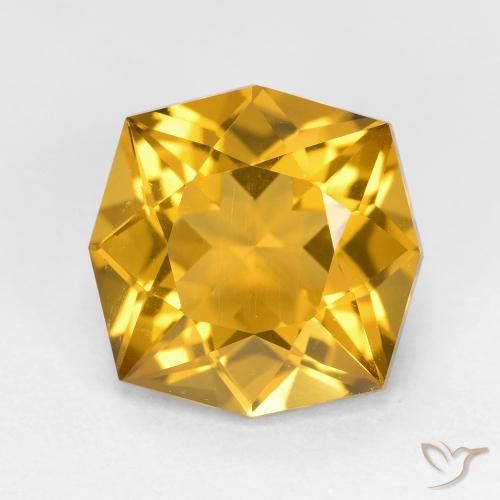 2.86ct Natural Dorado naranja Citrino, corte esmeralda, VVS