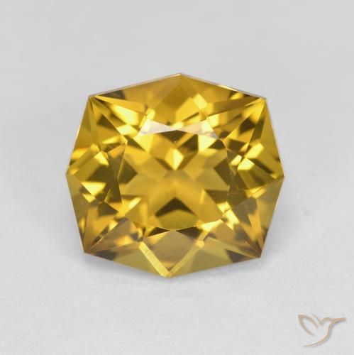 3.20ct Natural Dorado medio Citrino, corte esmeralda, VVS