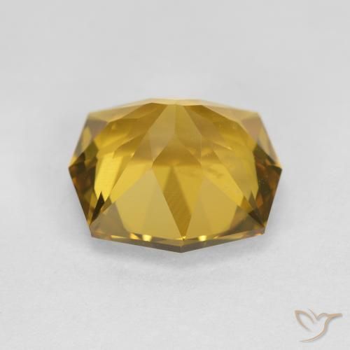 Citrino Dorado medio natural de 3.20 ct, Corte Octágono / Esmeralda, VVS