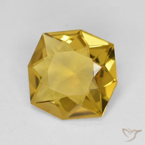 Citrino Dorado medio natural de 3.55 ct, Corte Octágono / Esmeralda, VVS