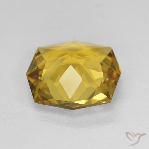 Citrino Dorado medio natural de 3.55 ct, Corte Octágono / Esmeralda, VVS