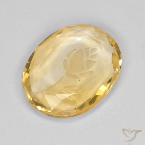 Citrino Dorado claro natural de 1.42 ct, Ovalada, Transparente