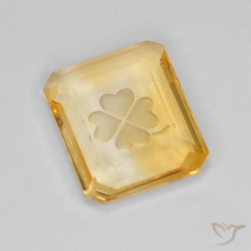 3.40ct Natural Oro Citrino, corte esmeralda, Transparente