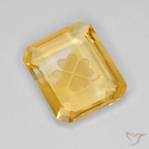3.20ct Natural Dorado claro Citrino, corte esmeralda, Transparente