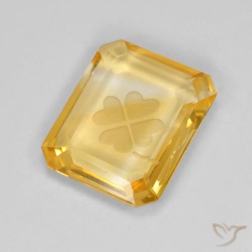 Citrino Dorado claro natural de 3.20 ct, Corte Octágono / Esmeralda, Transparente