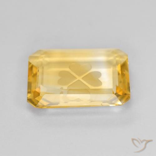 Citrino Dorado claro natural de 3.20 ct, Corte Octágono / Esmeralda, Transparente