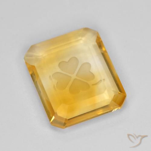 3.22ct Natural Dorado medio Citrino, corte esmeralda, Transparente