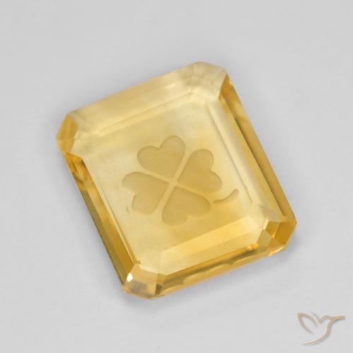 3.45ct Natural Dorado medio Citrino, corte esmeralda, Transparente