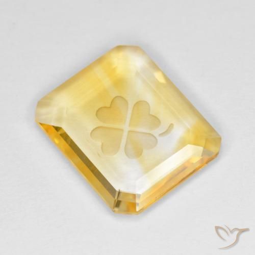 2.67ct Natural Oro Citrino, corte esmeralda, Transparente