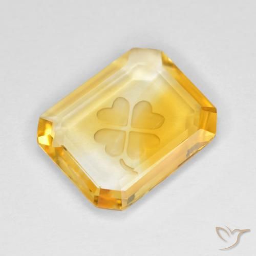 2.72ct Natural Dorado medio Citrino, corte esmeralda, Transparente