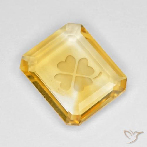 3.51ct Natural Dorado medio Citrino, corte esmeralda, Transparente